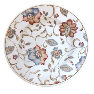 Queens Earthenware Floral Salad Dessert Plates 8.5” Set of 4 Made in Colombia